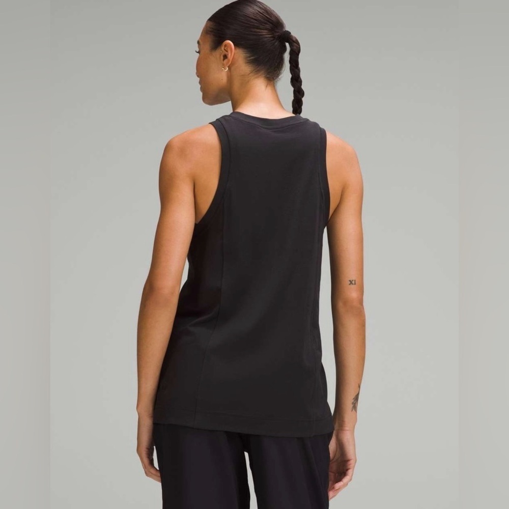 Lululemon Long Cotton Crewneck Tank Top in Black - Picture 3 of 6
